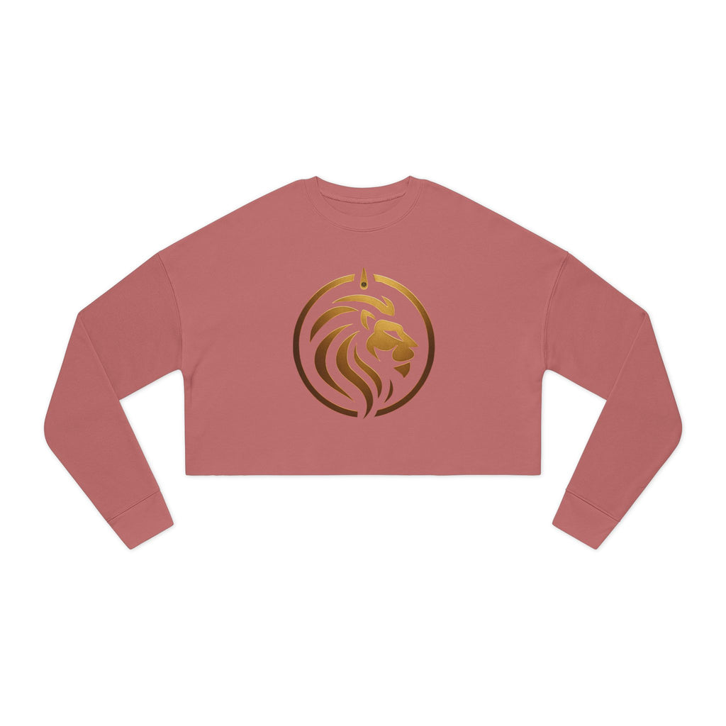 By outfitgeneration, Chic Lion Cropped Sweatshirt, Trendy Women's Top, Animal Lover Gift, Fashionable Casual Wear, Summer Layering Piece, Perfect for Relaxing